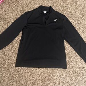 Gymshark Black Long Sleeve Pullover Quarter Zip
